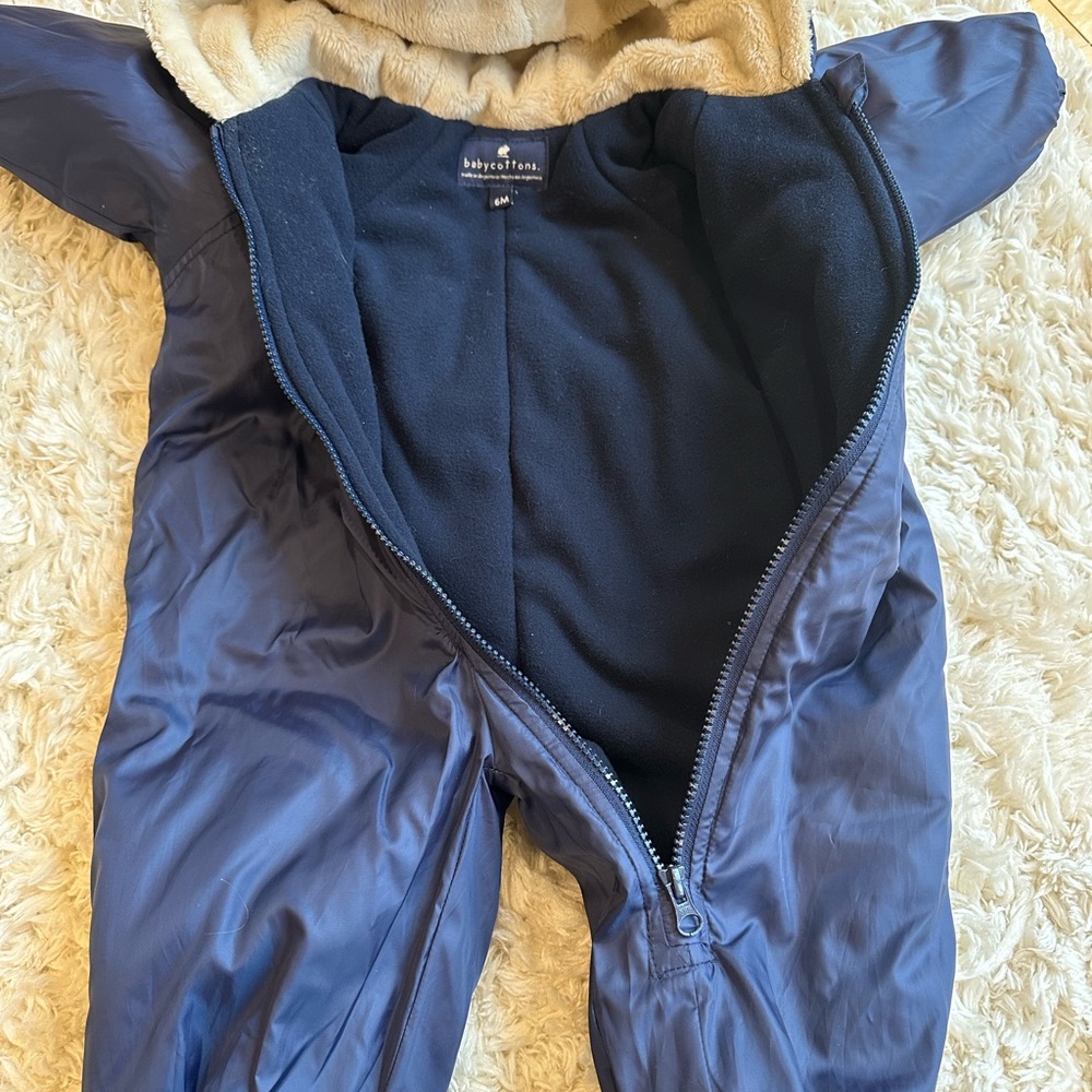 Babycottons Navy winter snowsuit 6 months